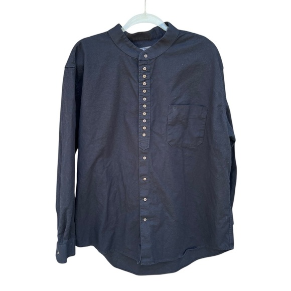 Celtic Ranchwear Grandfather Button Down Irish Linen Band Collar Western 2XL GUC - Picture 1 of 11